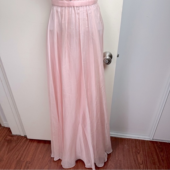 La Femme Blush Designer Pleated Chiffon Jeweled Embellished Prom Dress 20027 6 - Picture 10 of 16